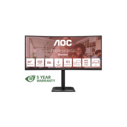 AOC CU34E4CV - Monitor a LED - curvato - USB - 34" - 3440 x 1440 UWQHD @ 120 Hz (CU34E4CV)