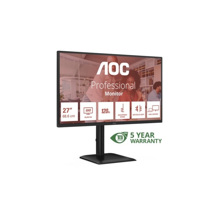 AOC Q27E4CV - Monitor a LED - 27" - 2560 x 1440 QHD @ 120 Hz - IPS - 350 cd/m² - (Q27E4CV)