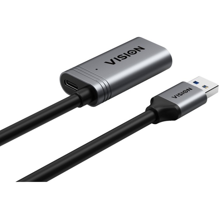Vision - Prolunga USB - USB Tipo A (F) a USB Tipo A (M) - USB 3.0 - 5 m - nero