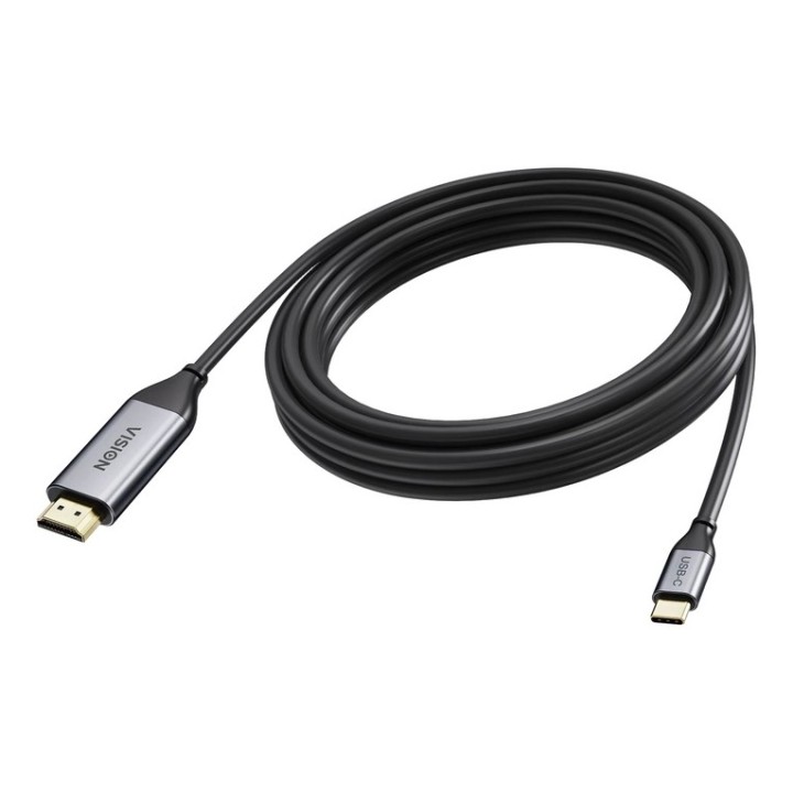 VISION - Cavo adattatore - USB-C maschio a HDMI maschio - 5 m - Coassiale - nero (TC 5MUSBCHDMI/BL)
