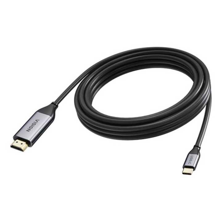 VISION - Cavo adattatore - USB-C maschio a HDMI maschio - 5 m - Coassiale - nero (TC 5MUSBCHDMI/BL)