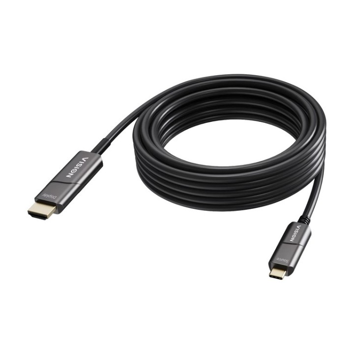 VISION - Cavo adattatore - USB-C maschio a HDMI maschio - 10 m - fibra ottica - (TC 10MUSBCHDMI+/BL)