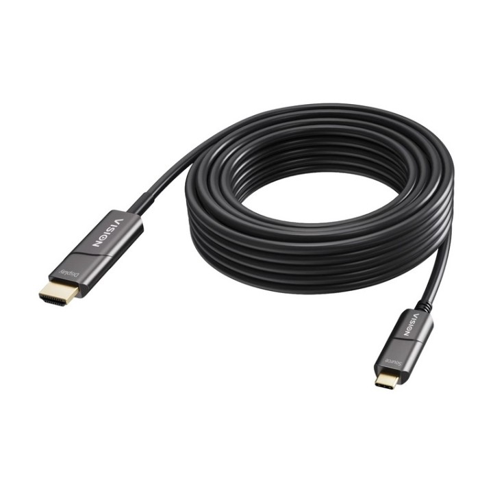 VISION - Cavo adattatore - USB-C maschio a HDMI maschio - 15 m - fibra ottica - (TC 15MUSBCHDMI+/BL)