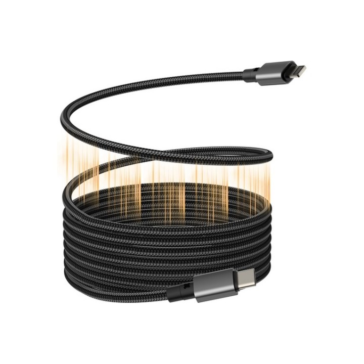 VISION - Cavo Lightning - USB-C maschio a Lightning maschio - 1 m - nero - magne (TC 1MLTGMAG/BL)