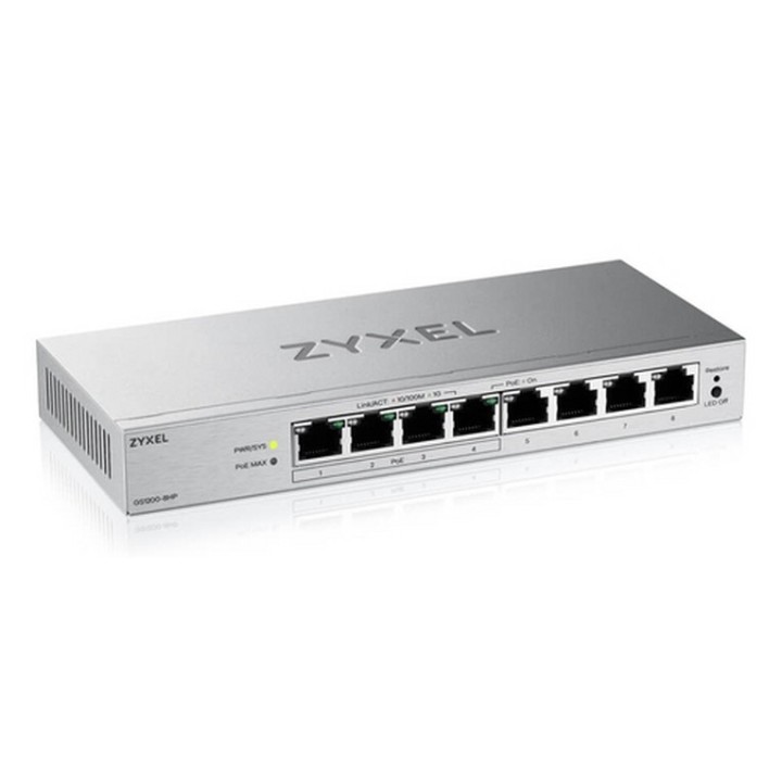 Zyxel GS1200v3 Series GS1200-8HPv3 - Switch - gestito - 8 x 10/100/1000 (4 PoE+)