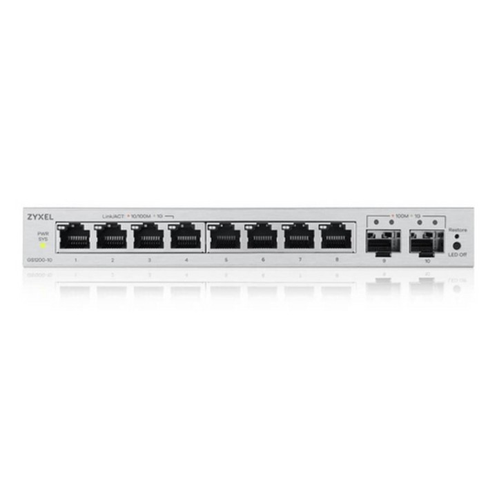 Zyxel GS1200v3 Series GS1200-10v3 - Switch - gestito - 8 x 10/100/1000 + 2 x Gig