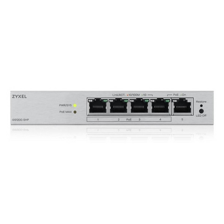 Zyxel GS1200v3 Series GS1200-5HPv3 - Switch - gestito - 5 x 10/100/1000 - deskto