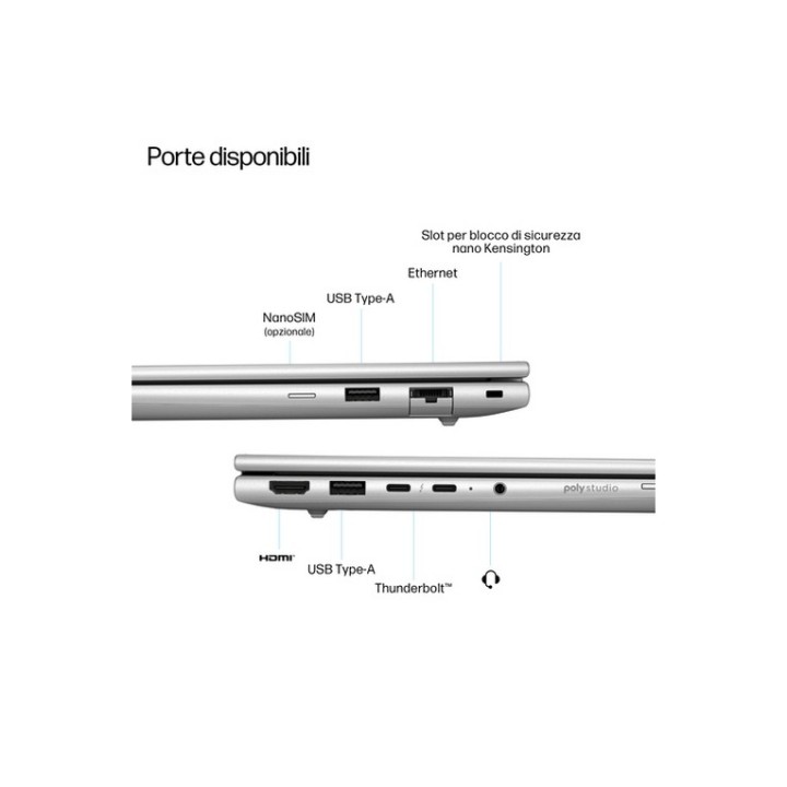 HP EliteBook 6 G1i Notebook AI - AI PC - design della cerniera a 177 gradi - Int