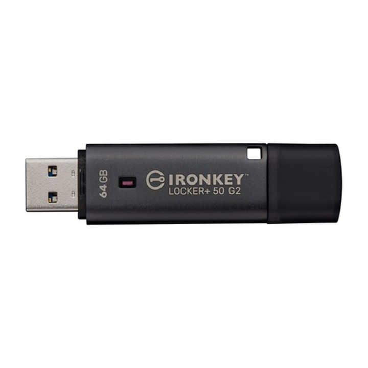 Kingston IronKey Locker+ 50 G2 - Chiavetta USB - crittografato - 64 GB - USB 3.2