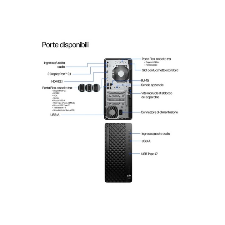 HP EliteDesk 8 G1i - AI PC - tower Core Ultra 7 265 / fino a 5.3 GHz - RAM 16 GB
