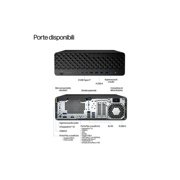 HP EliteDesk 8 G1i - AI PC - SFF Core Ultra 7 265 / fino a 5.3 GHz - RAM 16 GB -