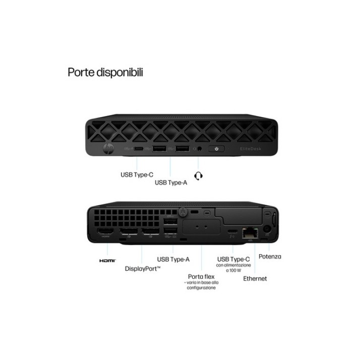 HP EliteDesk 8 G1i - AI PC - mini Core Ultra 9 285T / fino a 5.4 GHz - RAM 32 GB