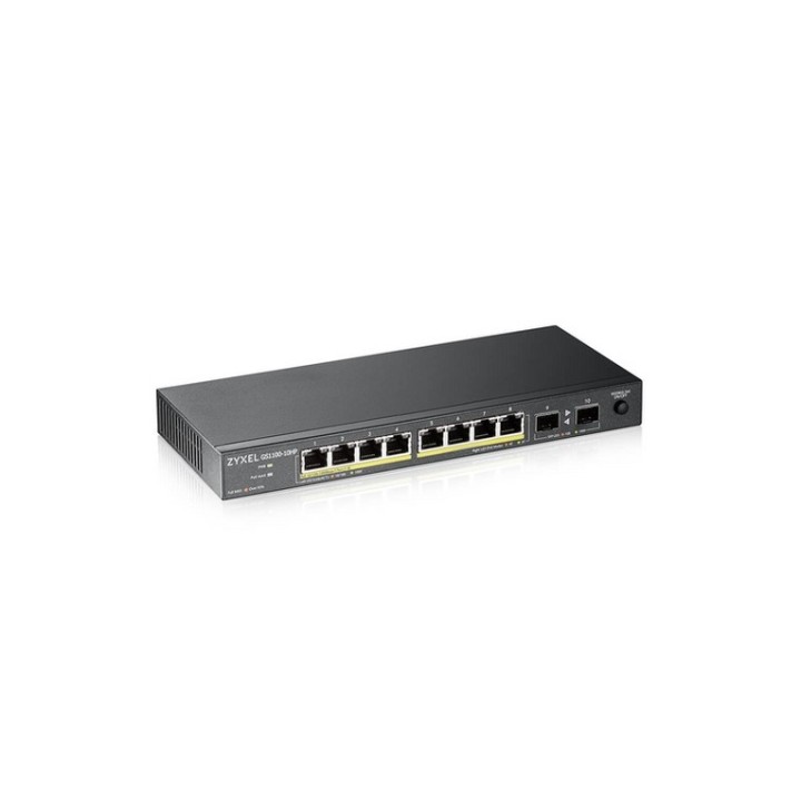 Zyxel GS1100-10HP - Switch - unmanaged - 8 x 10/100/1000 (PoE+) + 2 x Gigabit SF (GS1100-10HP-EU0102F)
