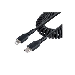 StarTech.com Cavo Lightning a USB-C Spiralato da 1m Certificato MFi, Cavetto iPh