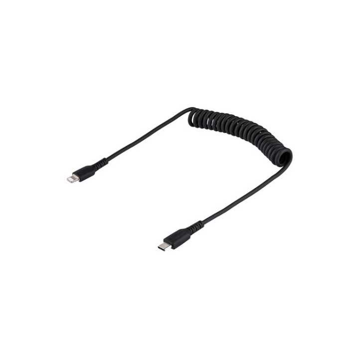 StarTech.com Cavo Lightning a USB-C Spiralato da 1m Certificato MFi, Cavetto iPh