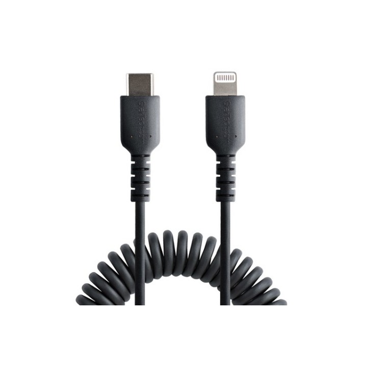 StarTech.com Cavo Lightning a USB-C Spiralato da 1m Certificato MFi, Cavetto iPh