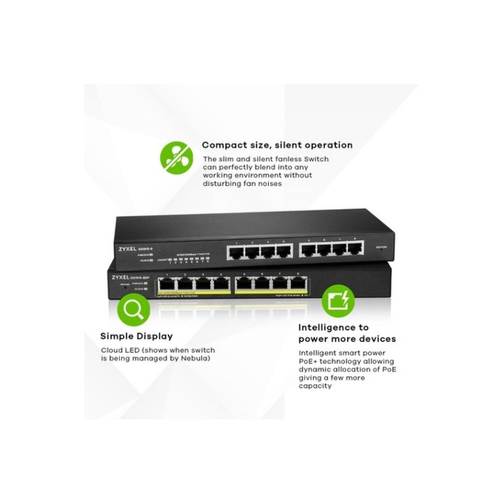 Zyxel GS1915 Series GS1915-8 - Switch - compatibile con NebulaFLEX - intelligent (GS1915-8-EU0101F)
