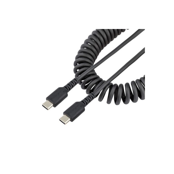StarTech Cavo USB C Ricarica Veloce da 1m, Cavetto USB tipo C 2.0 Spiralato di A (R2CCC-1M-USB-CABLE)