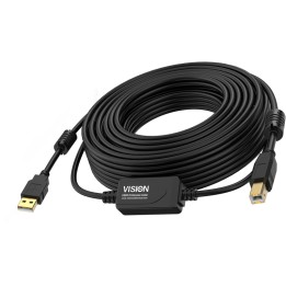Vision - Cavo USB - USB (M) a USB Tipo B (M) - USB 2.0 - 10 m - booster attivo i
