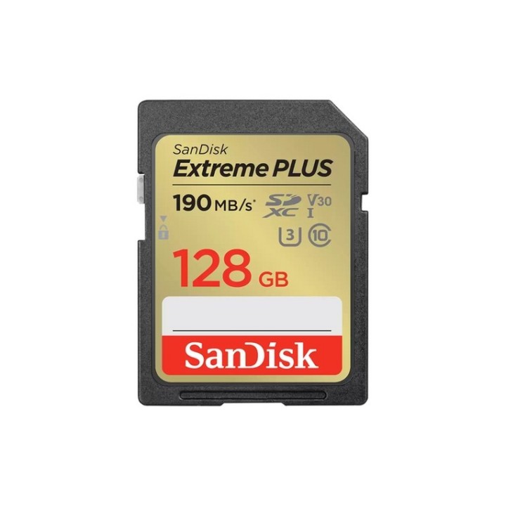 SanDisk Extreme PLUS - Scheda di memoria flash - 128 GB - UHS-I U3 / Class10 - U (SDSDXWA-128G-GNCIN)