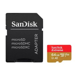 SanDisk Extreme PLUS - Scheda di memoria flash (adattatore da microSDXC a SD in (SDSQXBU-064G-GN6MA)