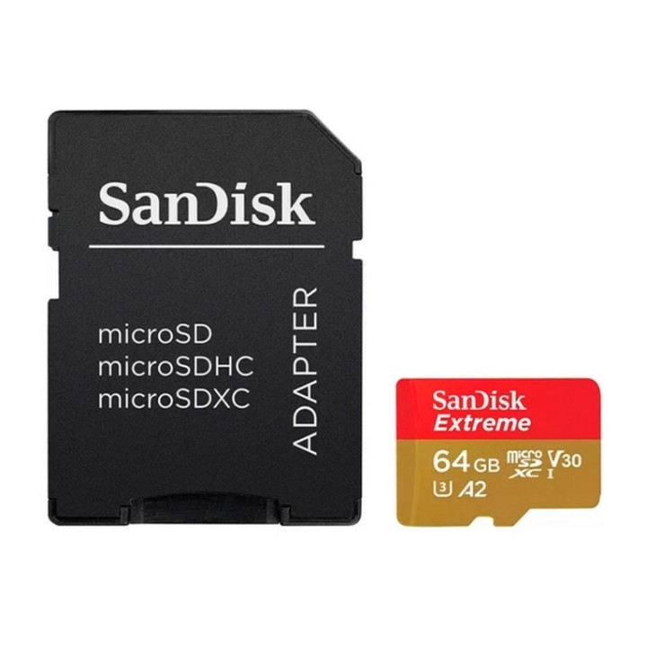 SanDisk Extreme PLUS - Scheda di memoria flash (adattatore da microSDXC a SD in (SDSQXBU-064G-GN6MA)