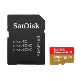SanDisk Extreme PLUS - Scheda di memoria flash (adattatore da microSDXC a SD in