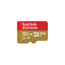 SanDisk Extreme - Scheda di memoria flash (adattatore da microSDXC a SD in dotaz