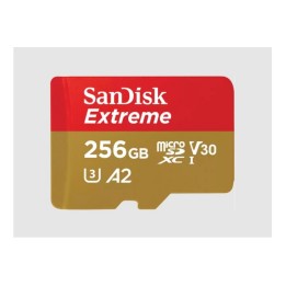 SanDisk Extreme - Scheda di memoria flash (adattatore da microSDXC a SD in dotaz (SDSQXAV-256G-GN6MA)