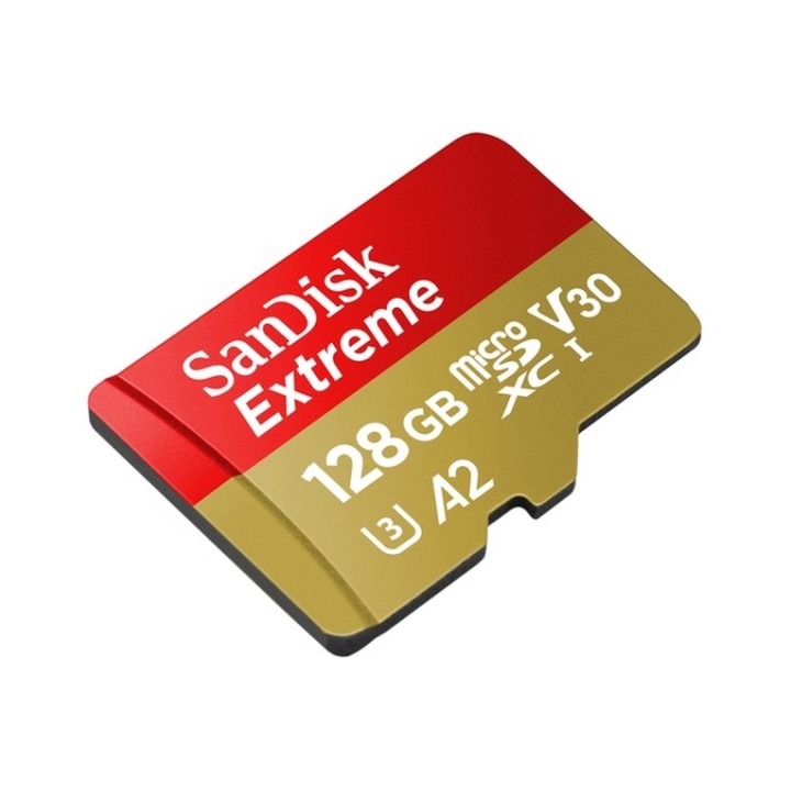 SanDisk Extreme - Scheda di memoria flash (adattatore da microSDXC a SD in dotaz (SDSQXAA-128G-GN6AA)