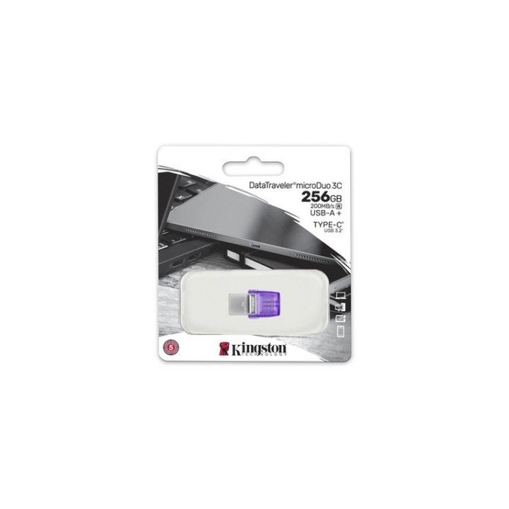 Kingston DataTraveler microDuo 3C - Chiavetta USB - 256 GB - USB 3.2 Gen 1 / USB