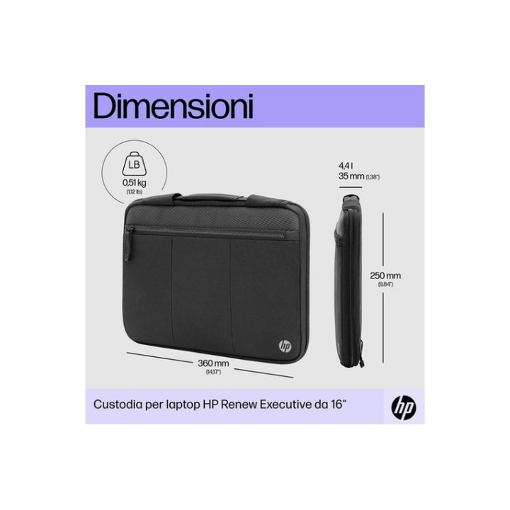 HP Renew Executive - Custodia per notebook - 14.1" - nero - per P/N: 5P6P8EAABU