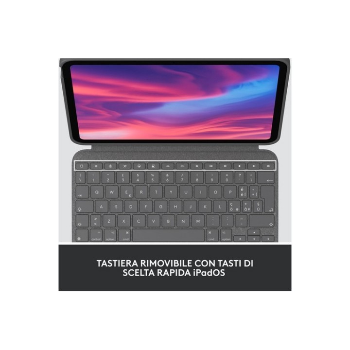 Logitech Combo Touch - Custodia tastiera e carta - con trackpad - retroilluminat