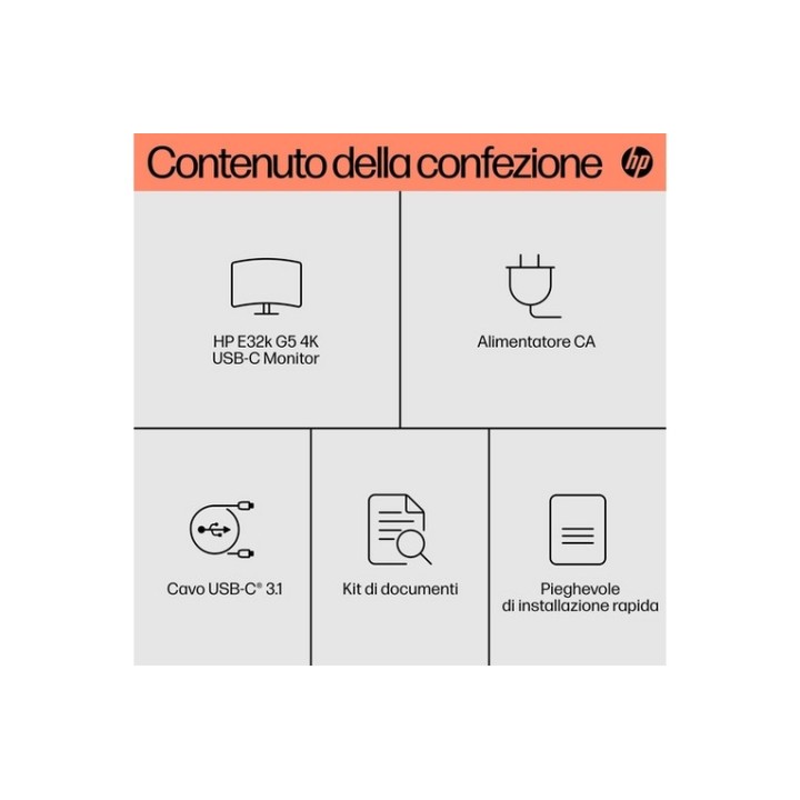 HP E32K G5 - E-Series - monitor a LED - 31.5" - 3840 x 2160 4K UHD (2160p) @ 60