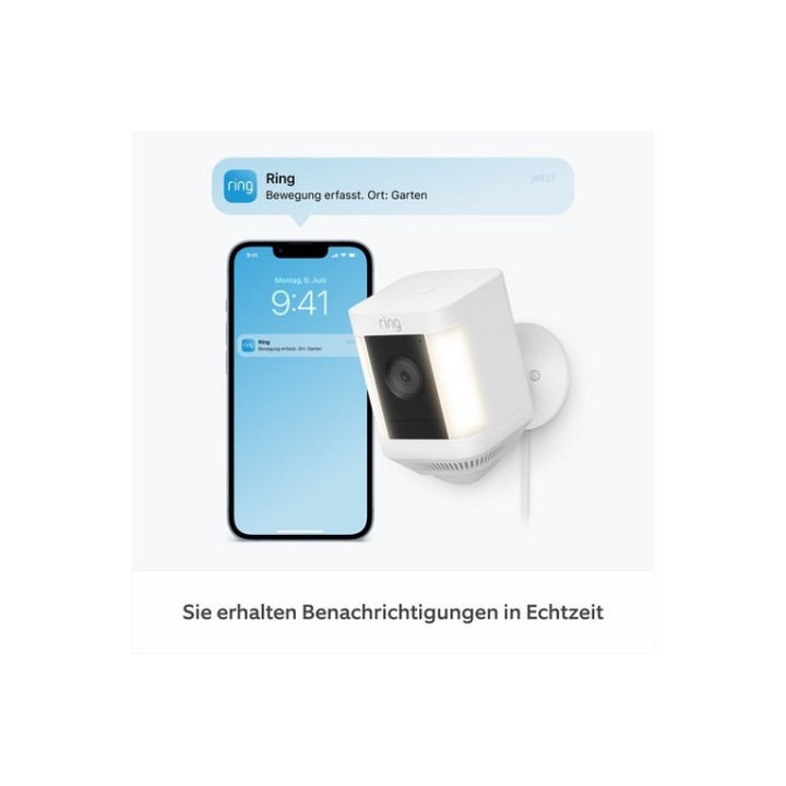 Ring Spotlight Cam Plus Plug-In - Telecamera di sorveglianza connessa in rete -