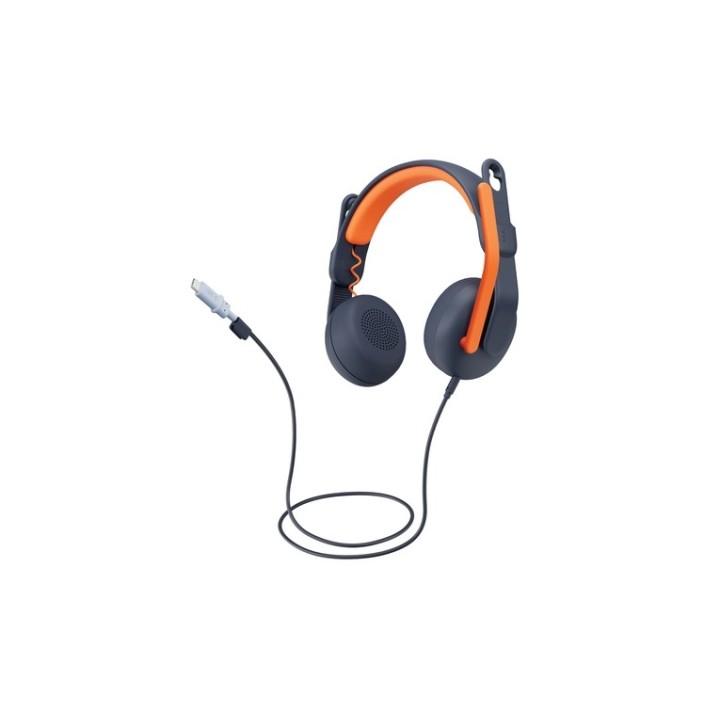 Logitech Zone Learn On-Ear Wired Headset for Learners, USB-A - Cuffie con microf