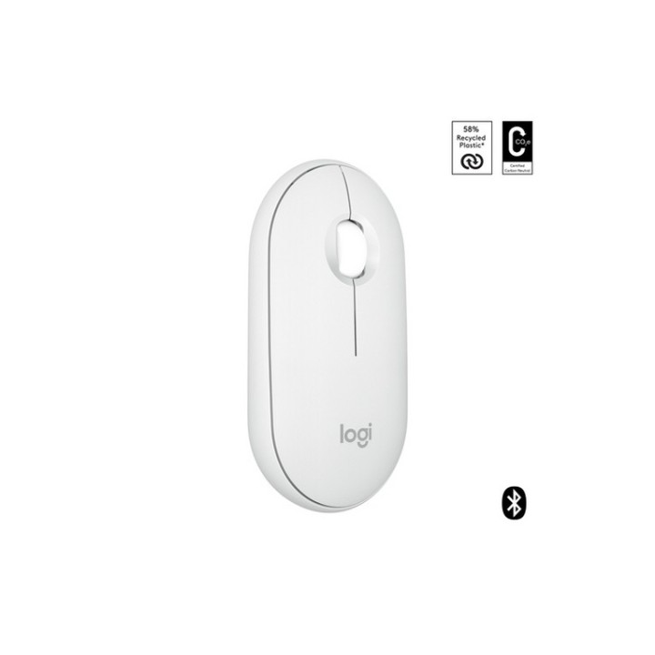Logitech Pebble Mouse 2 M350s - Mouse - ottica - 3 pulsanti - senza fili - Bluet