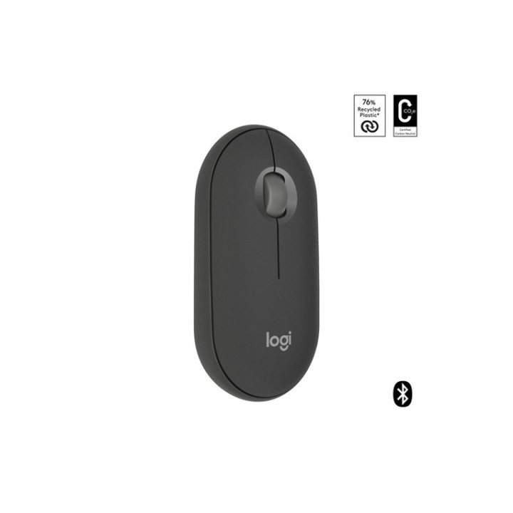 Logitech Pebble Mouse 2 M350s - Mouse - ottica - 3 pulsanti - senza fili - Bluet