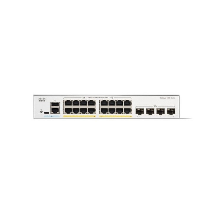 Cisco Catalyst 1300-16P-4X - Switch - L3 - gestito - 16 x 10/100/1000 (PoE+) + 4 (C1300-16P-4X)