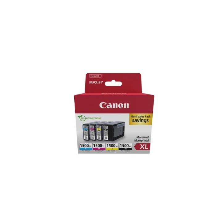 Canon PGI-1500XL BK/C/M/Y Multipack - Confezione da 4 - XL - nero, giallo, ciano
