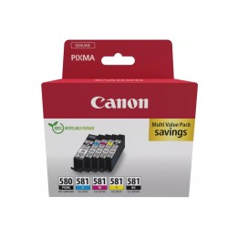 Canon PGI-580/CLI-581 PGBK/C/M/Y/BK Multi Pack - Confezione da 5 - pigmento nero