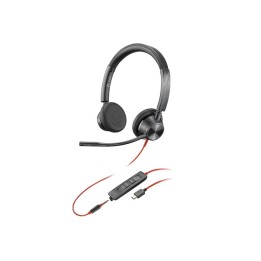 Poly Blackwire 3325 Stereo USB-C Headset +3.5mm Plug +USB-C/A Adapter - Replaces (8X221AA) - HP