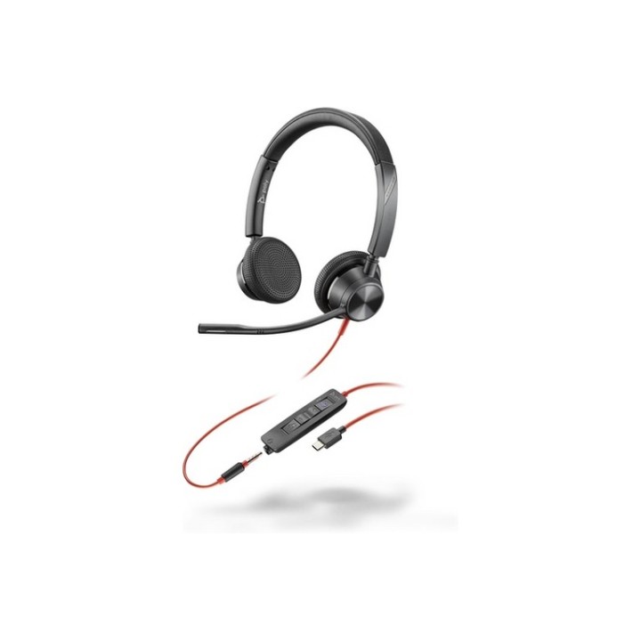 Poly Blackwire 3325 Stereo Microsoft Teams Certified USB-C Headset +3.5mm Plug + (8X222AA) - HP