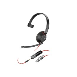 Poly Blackwire 5210 Monaural USB-C Headset +3.5mm Plug +USB-C/A Adapter (Bulk) -
