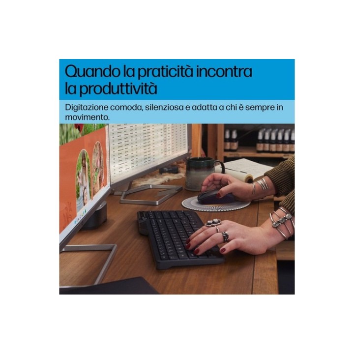 HP 475 - Tastiera - dual-mode, multidispositivo, compatto, layout a 2 zone, cors