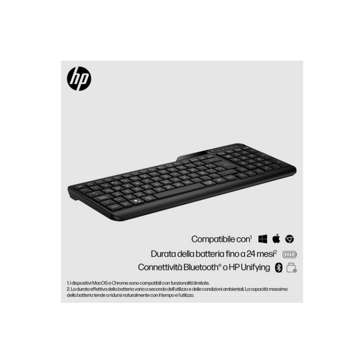 HP 475 - Tastiera - dual-mode, multidispositivo, compatto, layout a 2 zone, cors (7N7B9AAABZ)