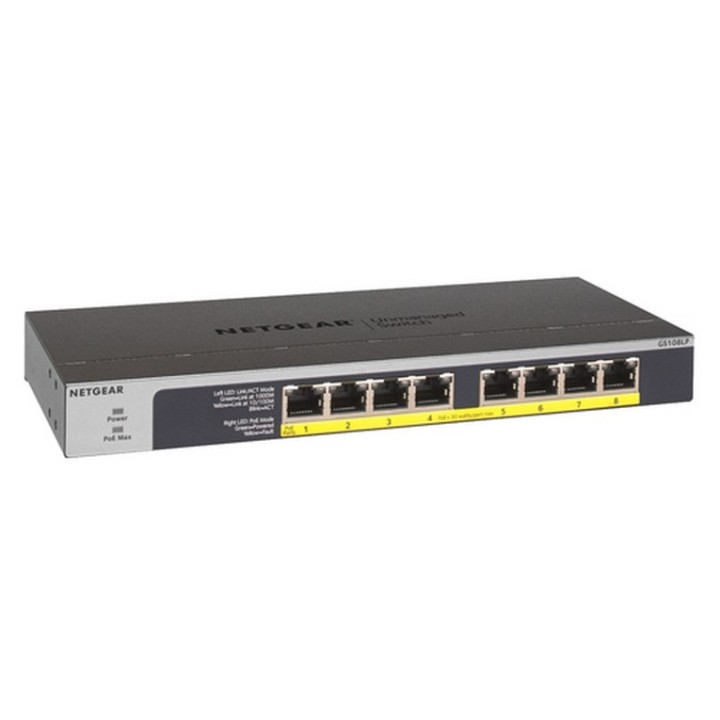 Switch Unmanaged 8 porte 1G PoE+ 60W Switch Unmanaged Gigabit a 8 porte 10/100/1 (GS108LP-100EUS) - NETGEAR