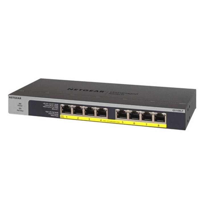 Switch Unmanaged 8 porte 1G PoE+ 60W Switch Unmanaged Gigabit a 8 porte 10/100/1 (GS108LP-100EUS) - NETGEAR