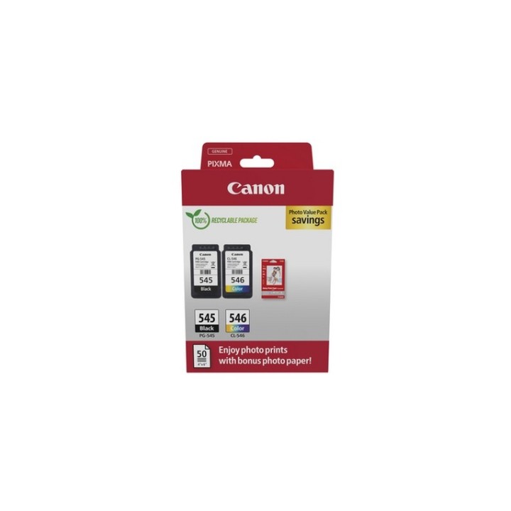 Canon PG-545 / CL-546 Value Pack - Confezione da 2 - 8 ml - nero, colore (ciano,
