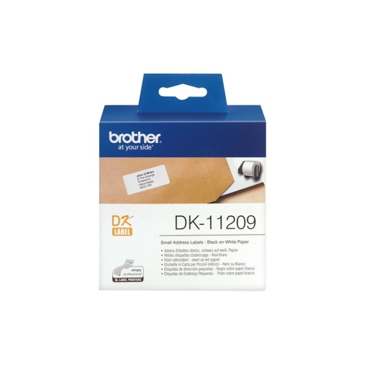 Brother DK-11209 - Nero su bianco - 800 Etichette per indirizzi - per Brother QL